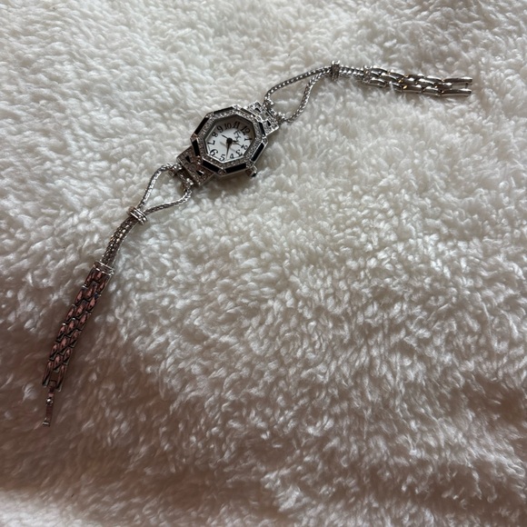 HW7 Black Enamel mesh cord Crystal Bangle Watch by FX by Franz Xavier - Picture 5 of 8